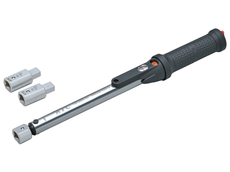 [TGW050103] KTC(京都機械工具)9×12プレセット型トルクレンチ ヘッド交換式セット（10〜50N・m 全長343mm） セット品3点 - MisakaZoo