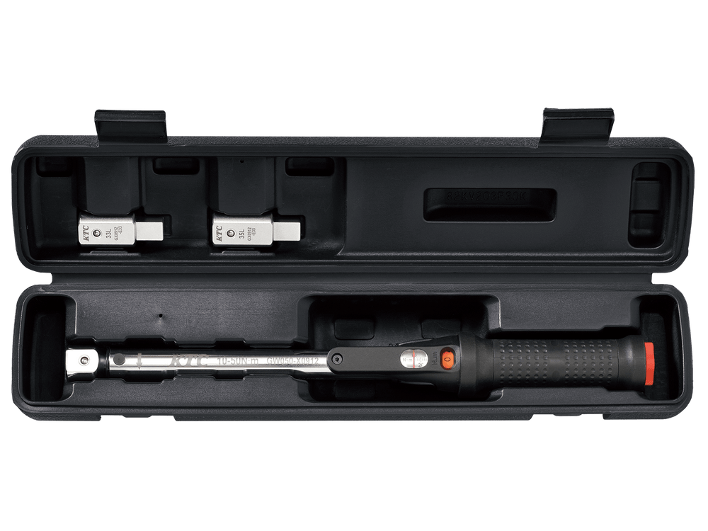 [TGW050103] KTC(京都機械工具)9×12プレセット型トルクレンチ ヘッド交換式セット（10〜50N・m 全長343mm） セット品3点 - MisakaZoo