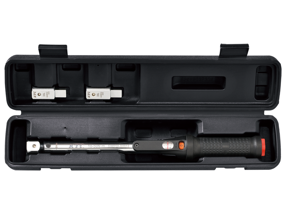 [TGW050103] KTC(京都機械工具)9×12プレセット型トルクレンチ ヘッド交換式セット（10〜50N・m 全長343mm） セット品3点