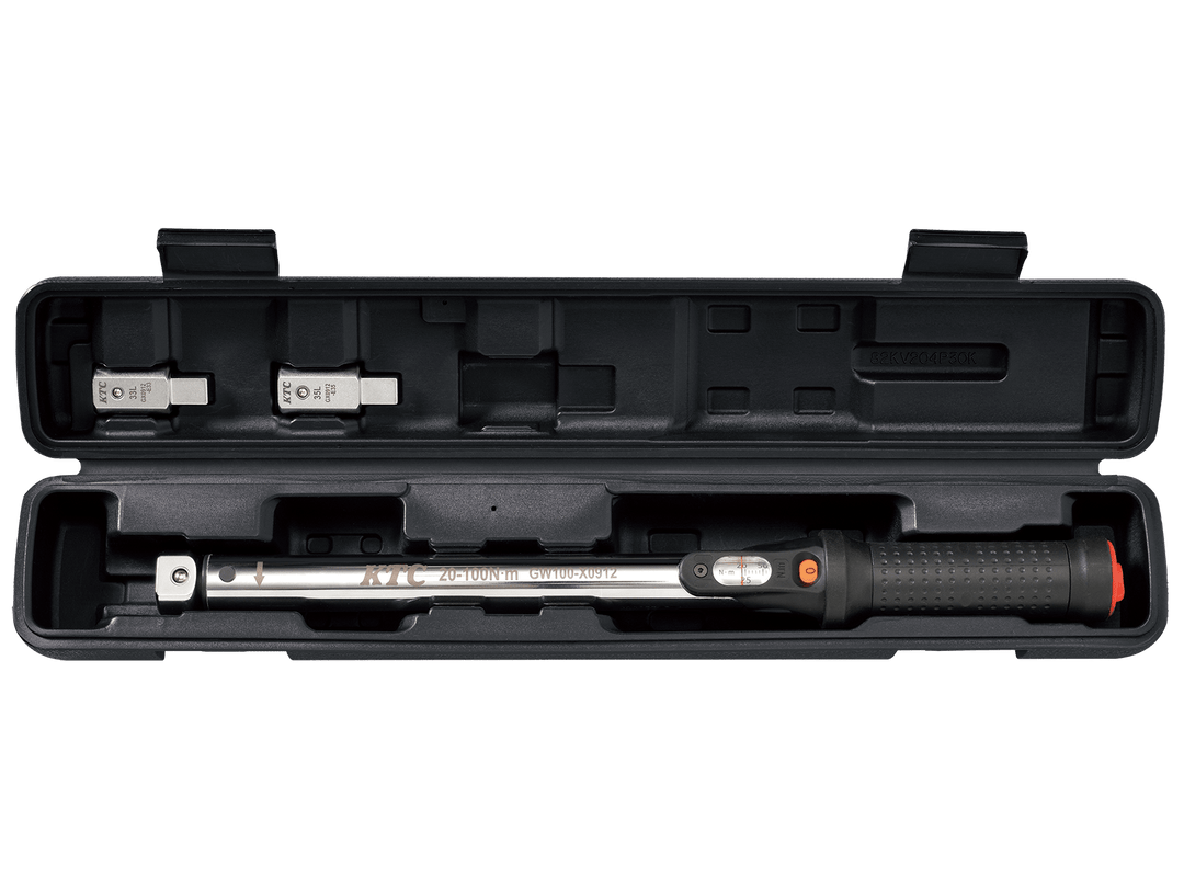 [TGW100103] KTC(京都機械工具)9×12プレセット型トルクレンチ ヘッド交換式セット（20〜100N・m 全長415mm） セット品3点 - MisakaZoo