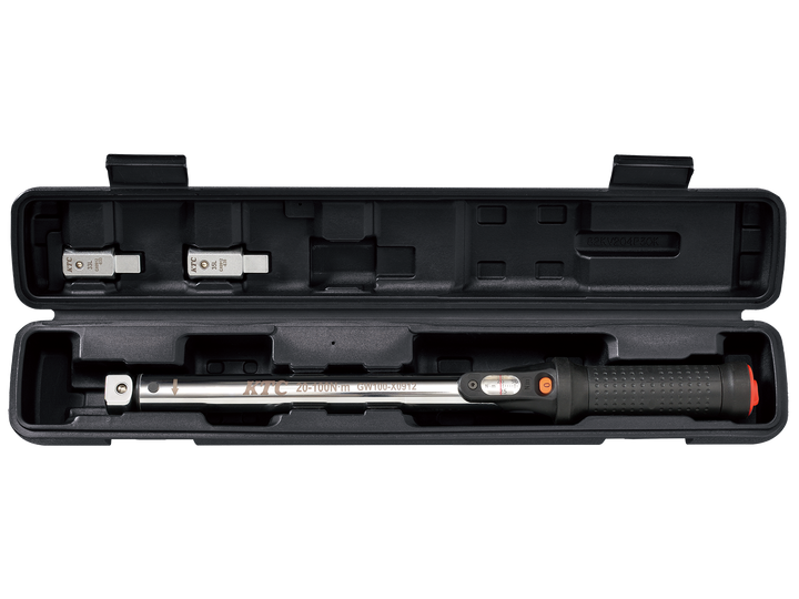 [TGW100103] KTC(京都機械工具)9×12プレセット型トルクレンチ ヘッド交換式セット（20〜100N・m 全長415mm） セット品3点