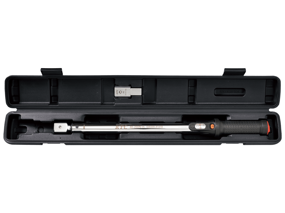 [TGW200202] KTC(京都機械工具)14×18プレセット型トルクレンチ ヘッド交換式セット（40〜200N・m 全長505.2mm） セット品2点 - MisakaZoo