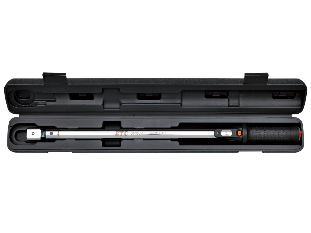[TGW300202] KTC(京都機械工具)14×18プレセット型トルクレンチ ヘッド交換式セット（60〜300N・m 全長597.3mm） セット品2点
