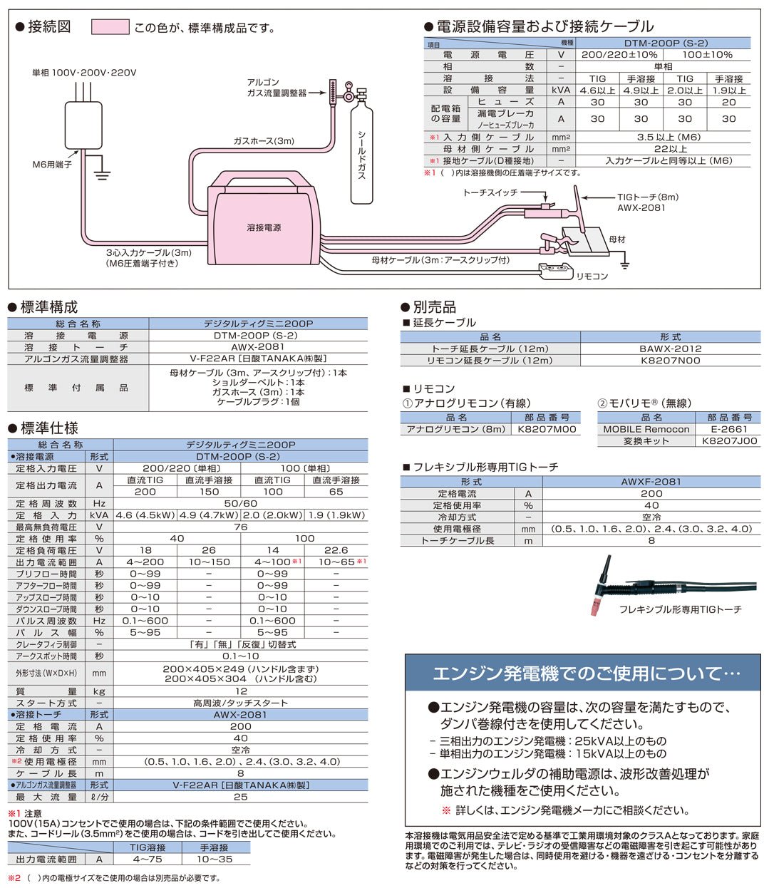 ダイヘン直流TIG溶接機DTM-200P（アルゴン調整器・AWX-2081付属） デジタルティグミニ 200P | 溶接機・切断機 | 株式会社ダイヘン