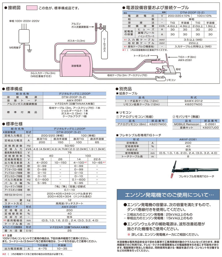 ダイヘン 直流TIG溶接機 デジタルティグミニ200P DTM - 200P - MisakaZoo