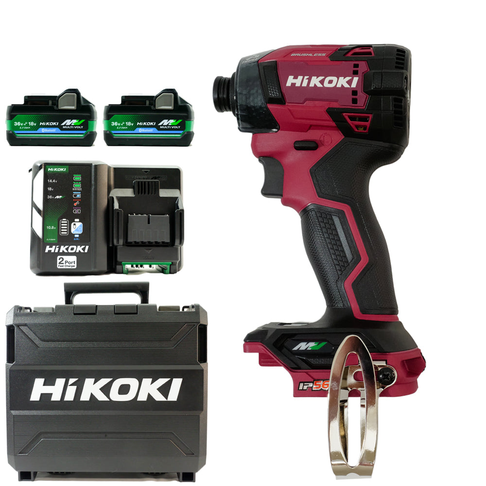 「フルセット品」 Hikoki(ハイコーキ) 充電式インパクトドライバ WH36DD　セット内容：本体+収納ケース+充電器1台(UC18YDML)+BlueTooth電池2台(BSL36A18BX)