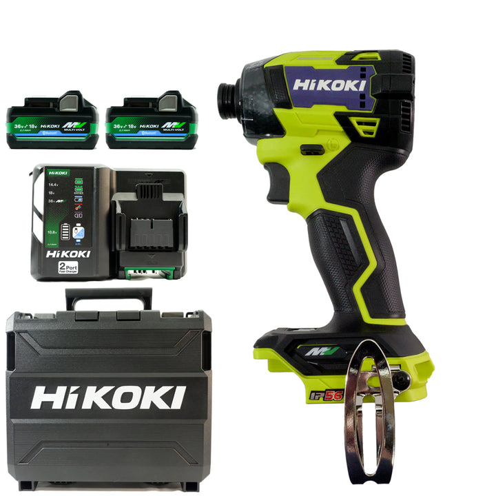 「フルセット品」 Hikoki(ハイコーキ) 充電式インパクトドライバ WH36DD　セット内容：本体+収納ケース+充電器1台(UC18YDML)+BlueTooth電池2台(BSL36A18BX)