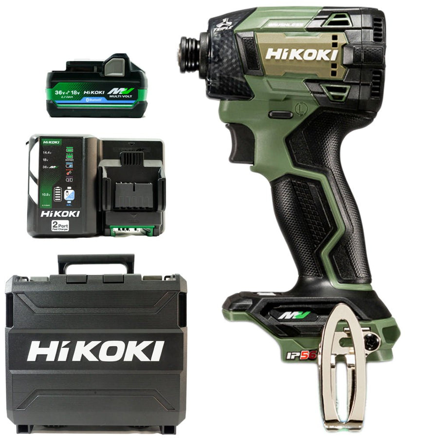 「電池１台セット品」 Hikoki(ハイコーキ) 充電式インパクトドライバ WH36DD　セット内容(セットバラシ品 - OpenBox)：本体+収納ケース+充電器1台(UC18YDML)+BlueTooth電池1台(BSL36A18BX) - MisakaZoo