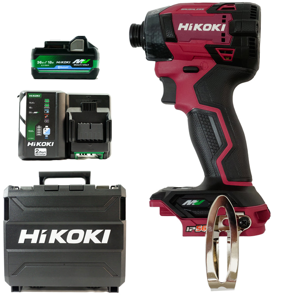  Hikoki(ハイコーキ) 充電式インパクトドライバ WH36DD　セット内容(セットバラシ品-OpenBox)：本体+収納ケース+充電器1台(UC18YDML)+BlueTooth電池1台(BSL36A18BX)