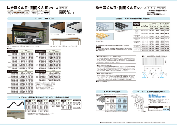 [サイズ5432mm x 4870mm] ダイセン(Daisen) カーポート ゆき盛くんIII・耐風くんIII  耐積雪50cmタイプ 基本セット 2台用