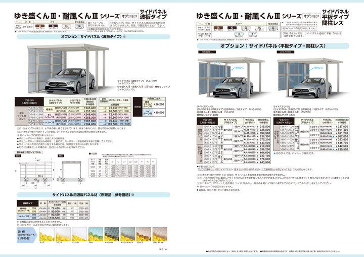 [サイズ5432mm x 4870mm] ダイセン(Daisen) カーポート ゆき盛くんIII・耐風くんIII  耐積雪50cmタイプ 基本セット 2台用