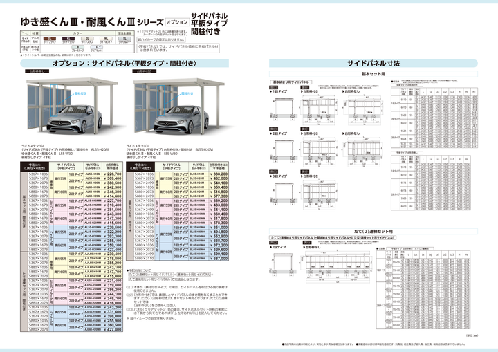 [サイズ5432mm x 4870mm] ダイセン(Daisen) カーポート ゆき盛くんIII・耐風くんIII  耐積雪50cmタイプ 基本セット 2台用
