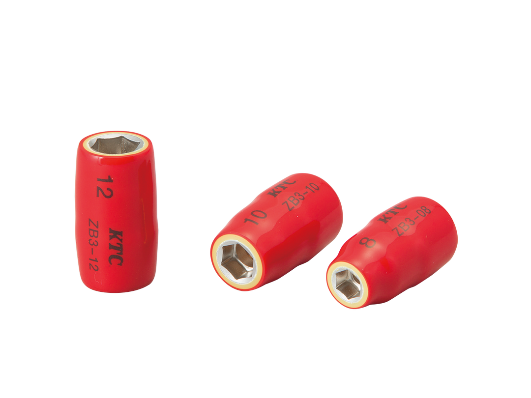 [ZB3-12] KTC(京都機械工具)9.5sq.絶縁ソケット（対妊12mm・全長45mm） 単品1個